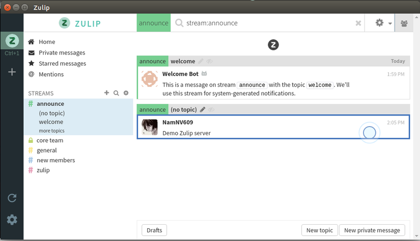 Zulip Desktop application